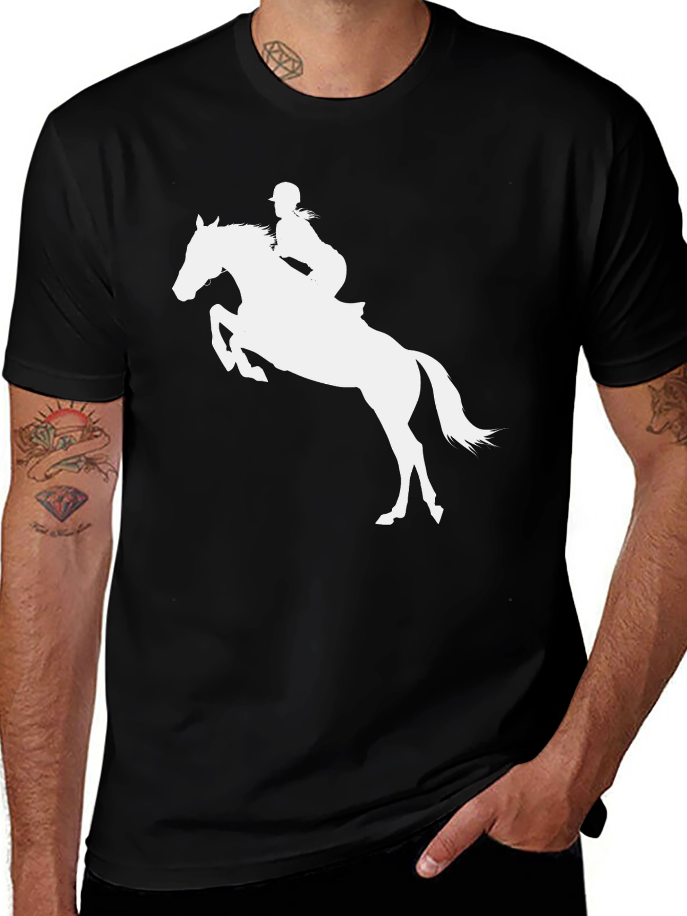 Equestrian Horse Riding T-Shirt - Black
