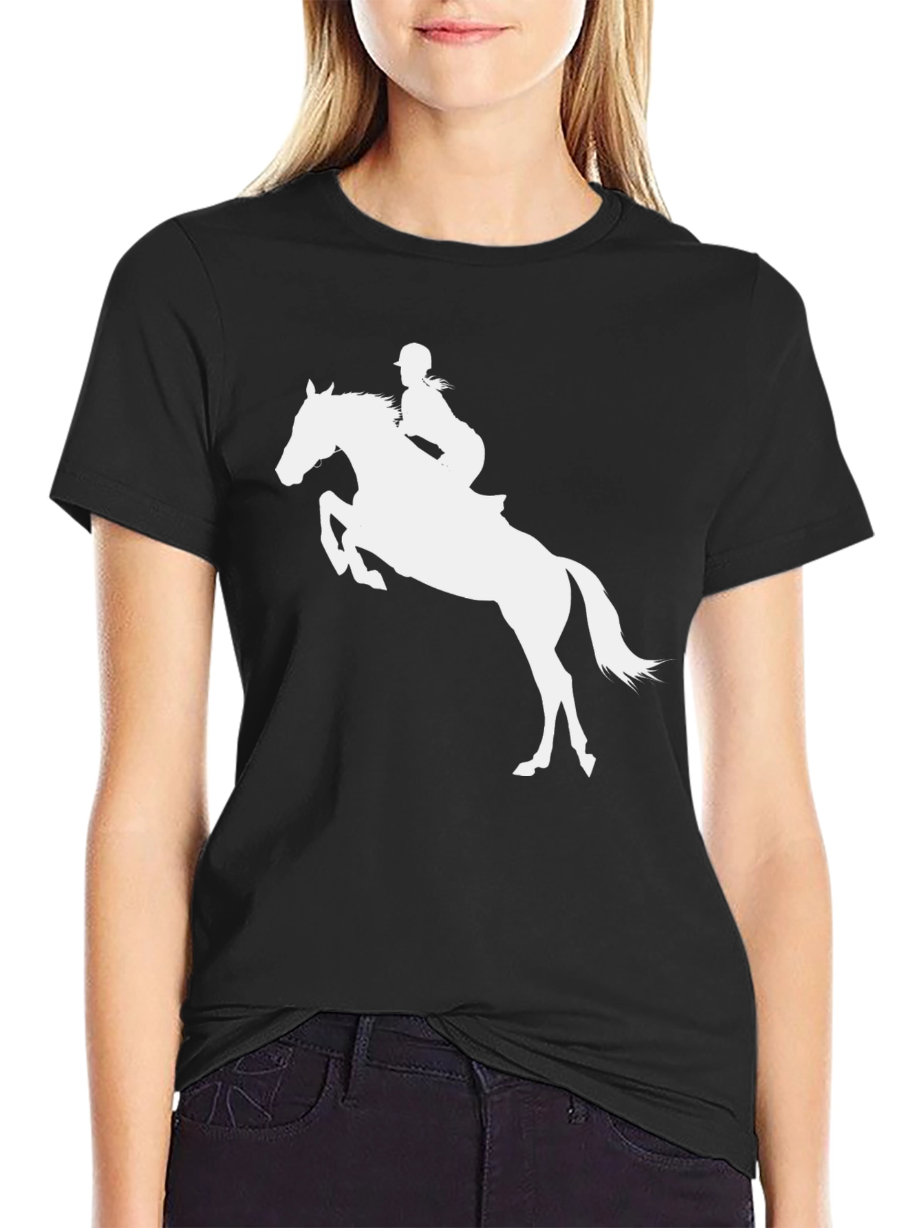 Equestrian Horse Riding T-Shirt - Black