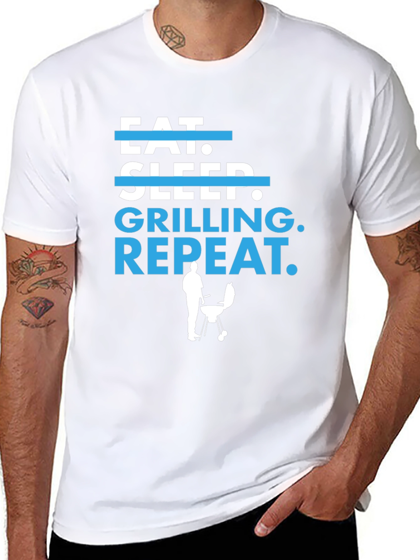 Eat Sleep Grilling Repeat BBQ T-Shirt