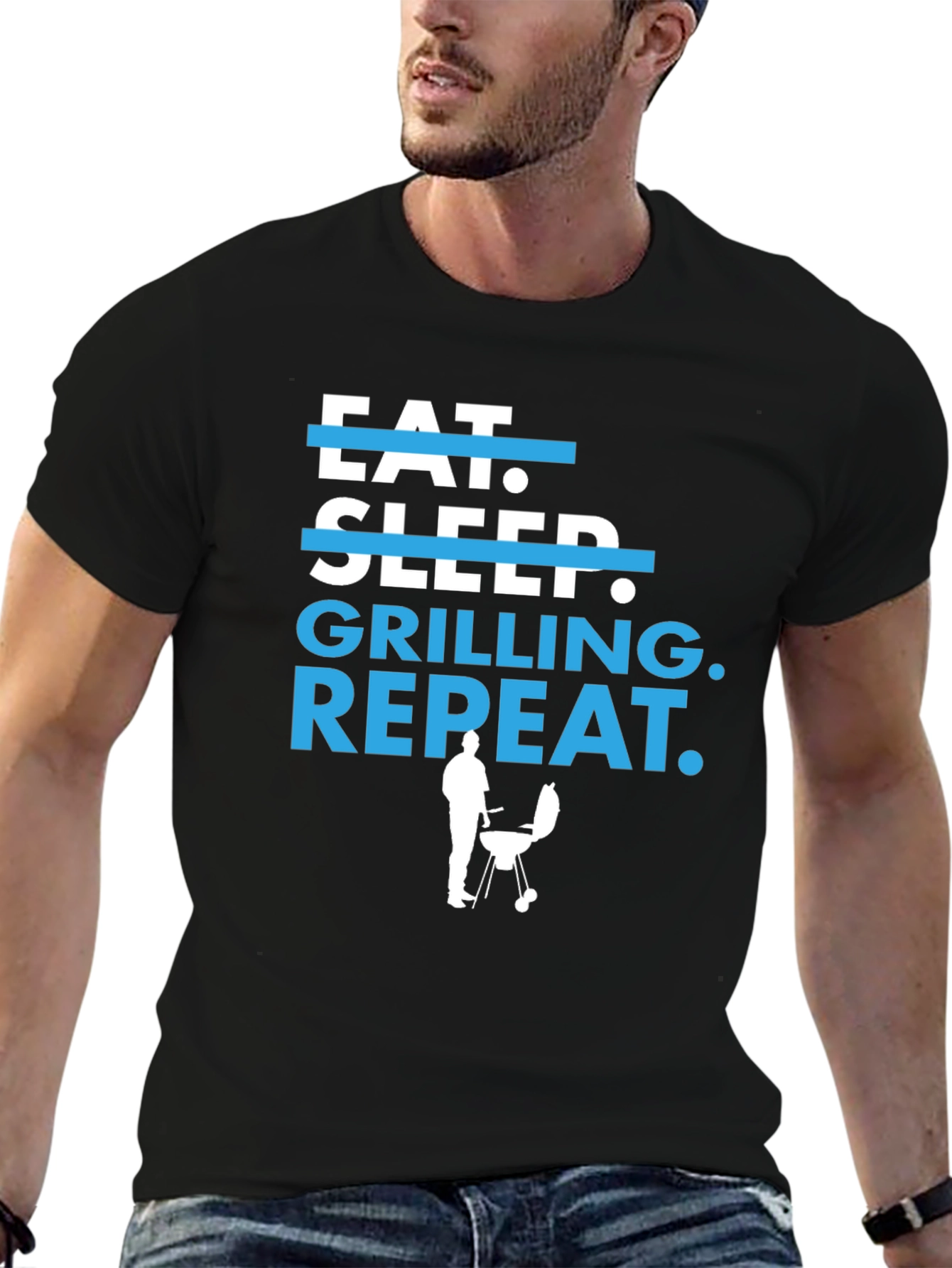 Eat Sleep Grilling Repeat BBQ T-Shirt