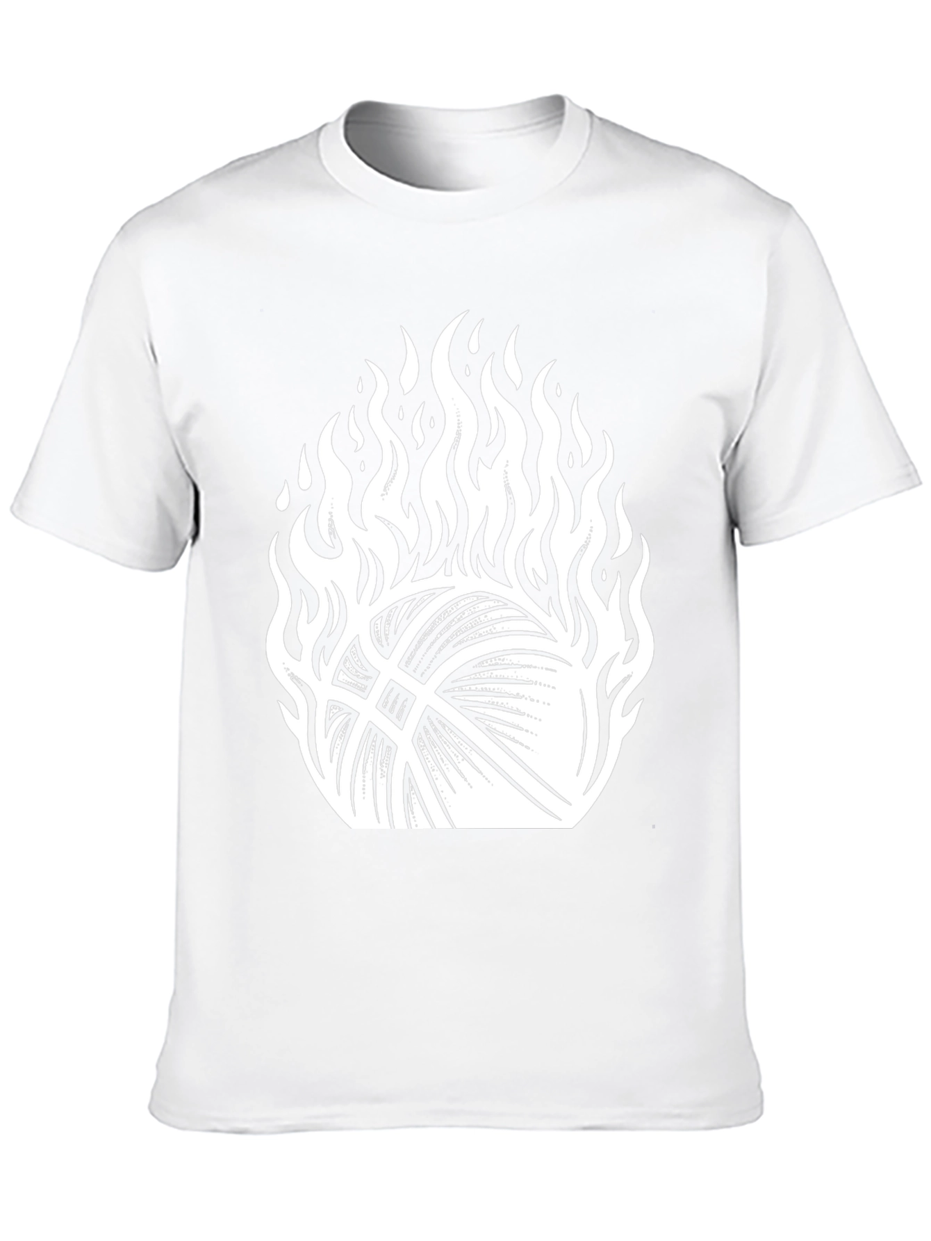 Flaming Basketball Graphic Tee - Black