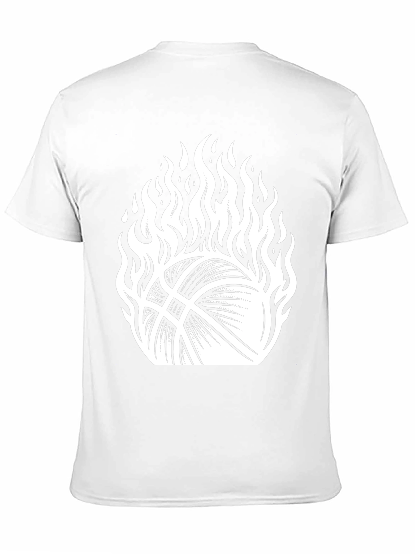Flaming Basketball Graphic Tee - Black