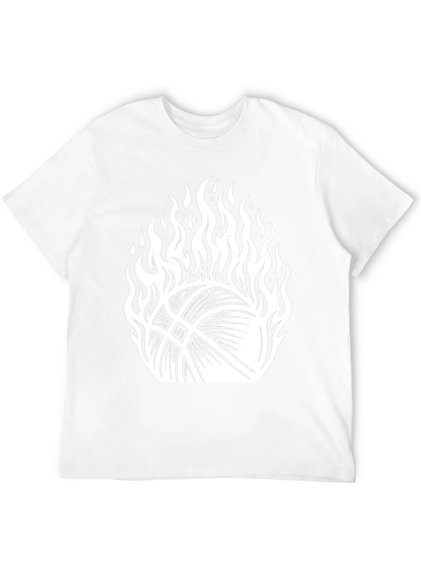 Flaming Basketball Graphic Tee - Black