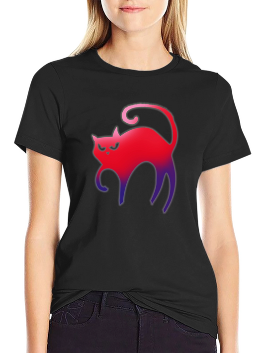 Gradient Cat Graphic Tee - Mens Black T-Shirt
