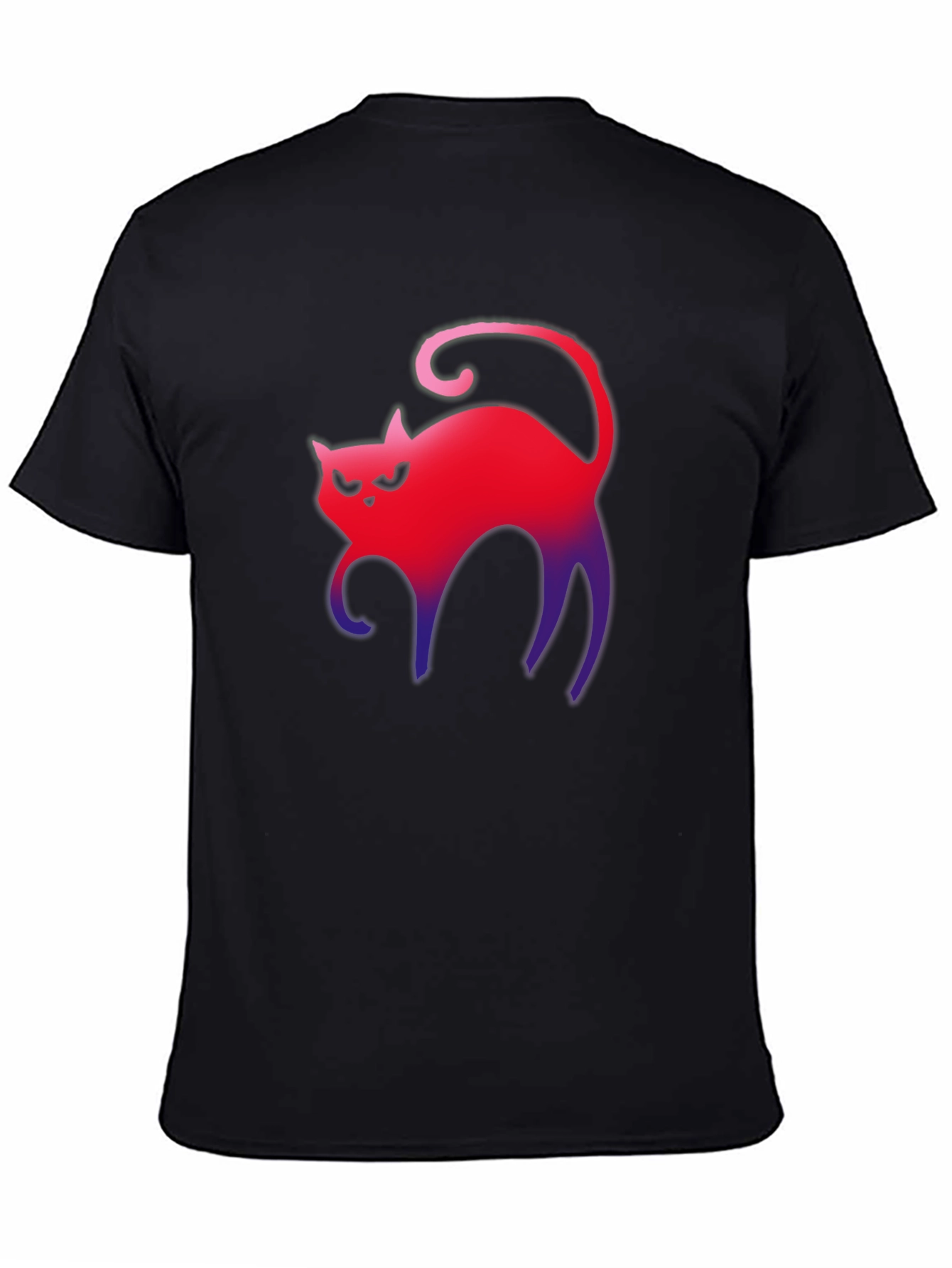 Gradient Cat Graphic Tee - Mens Black T-Shirt