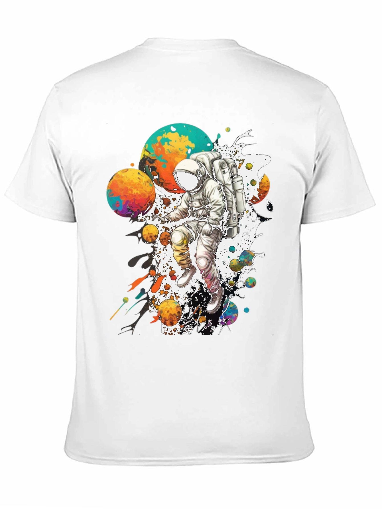 Astronaut in Space Graphic T-Shirt - Black