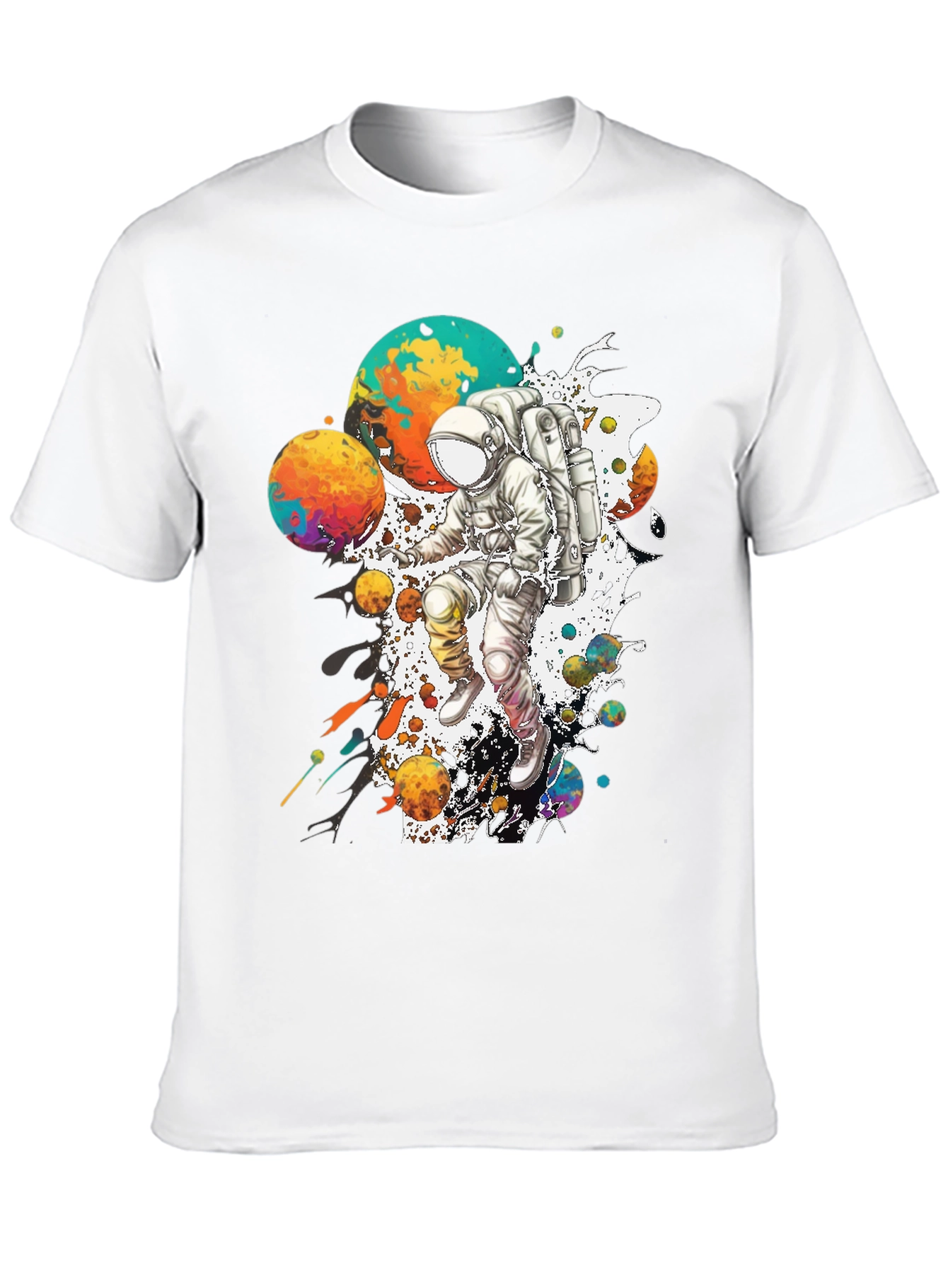 Astronaut in Space Graphic T-Shirt - Black