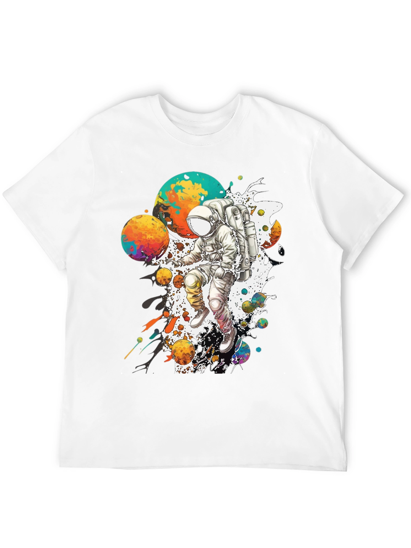 Astronaut in Space Graphic T-Shirt - Black