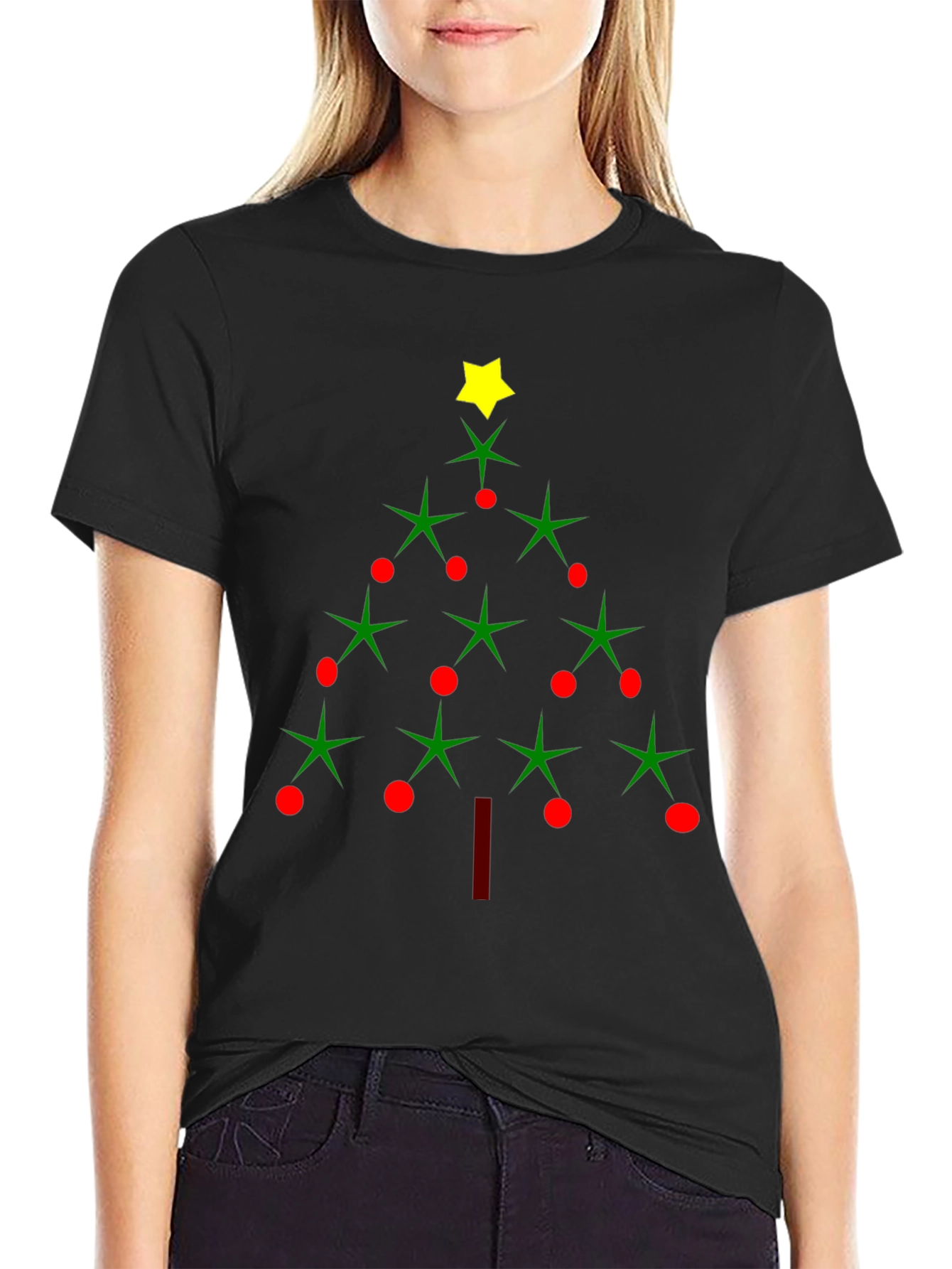 Festive Christmas Tree Graphic Tee - Holiday Apparel