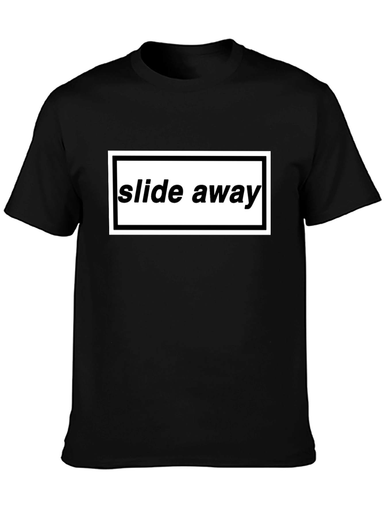 Slide Away Graphic Tee - Black Cotton T-Shirt