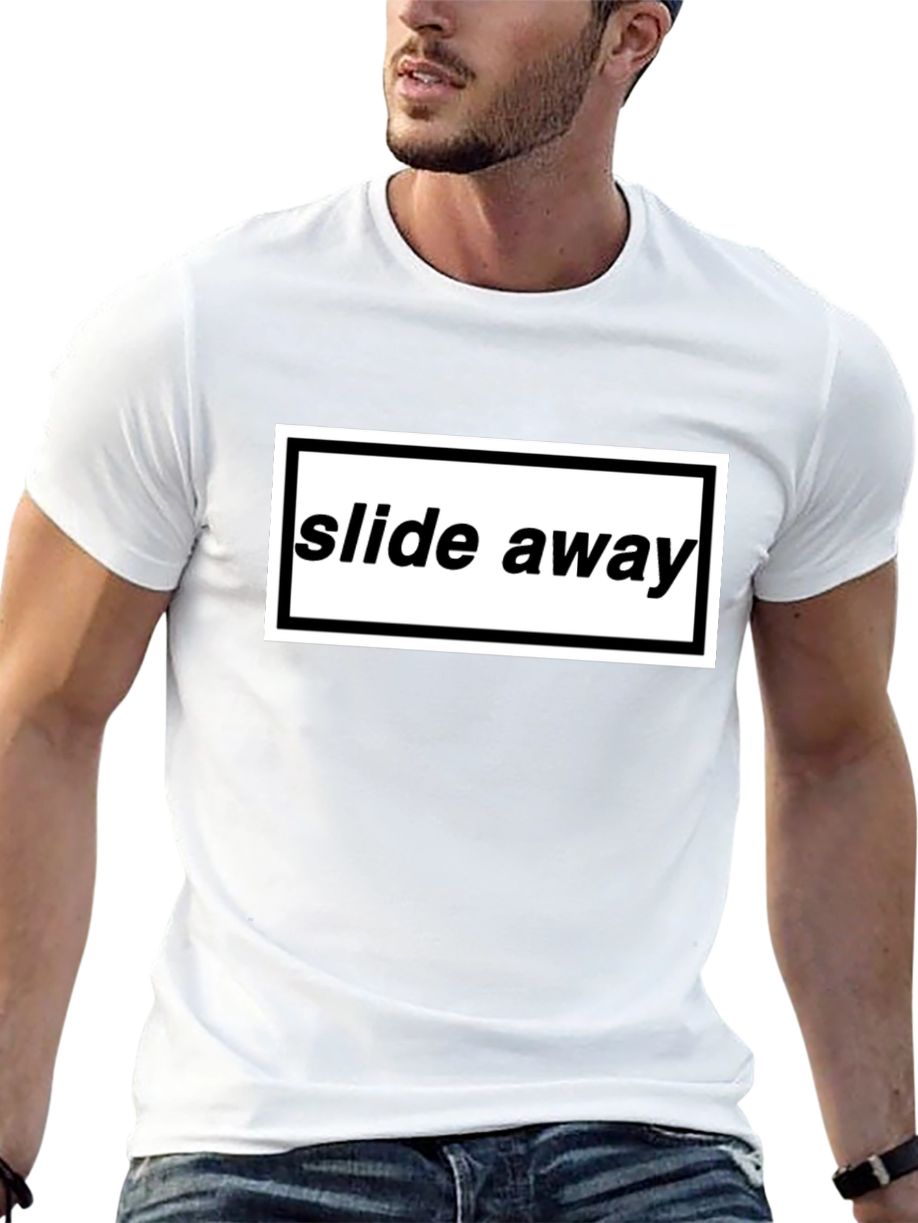 Slide Away Graphic Tee - Black Cotton T-Shirt