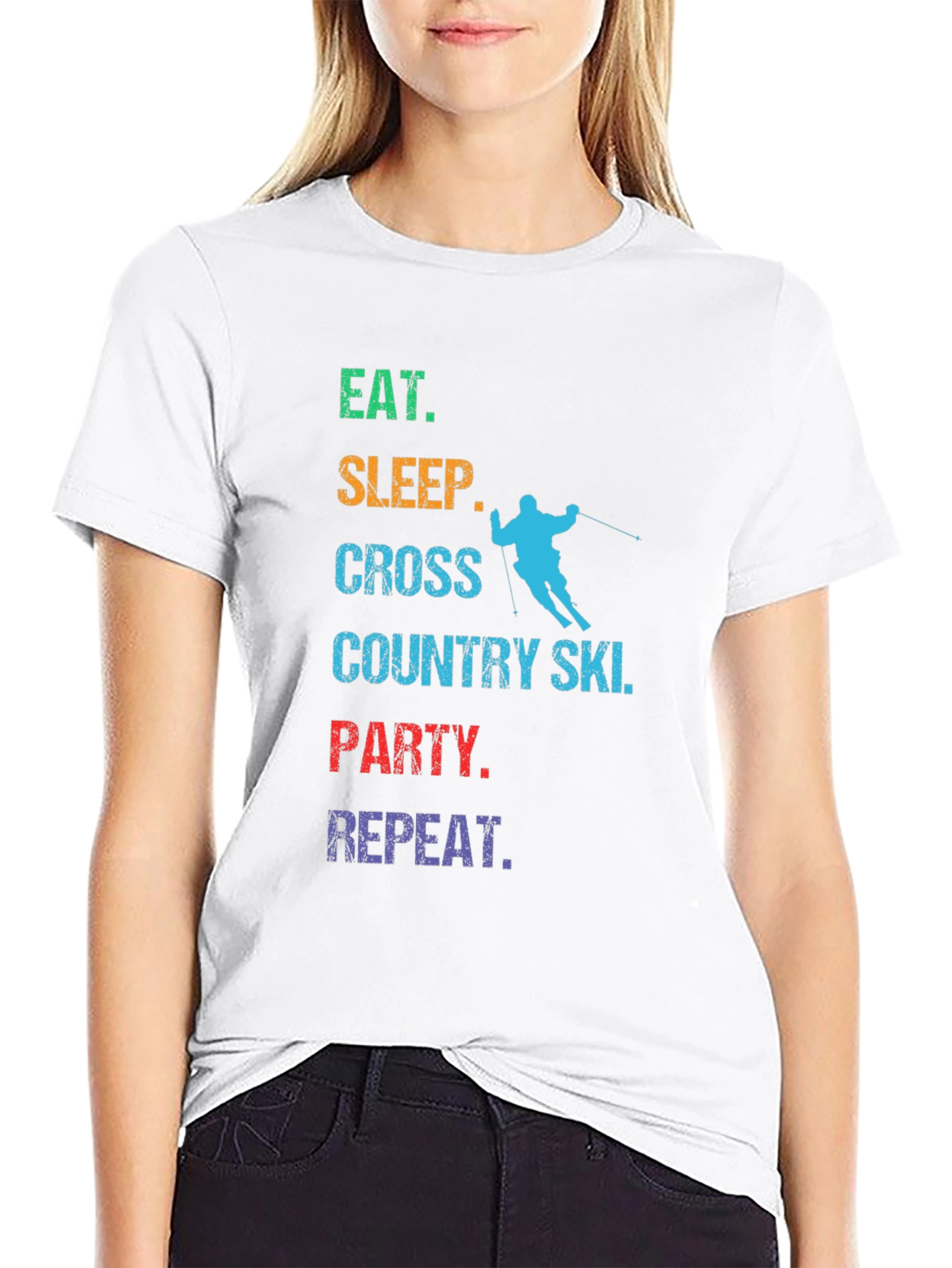 Eat Sleep Cross Country Ski Party Repeat T-Shirt