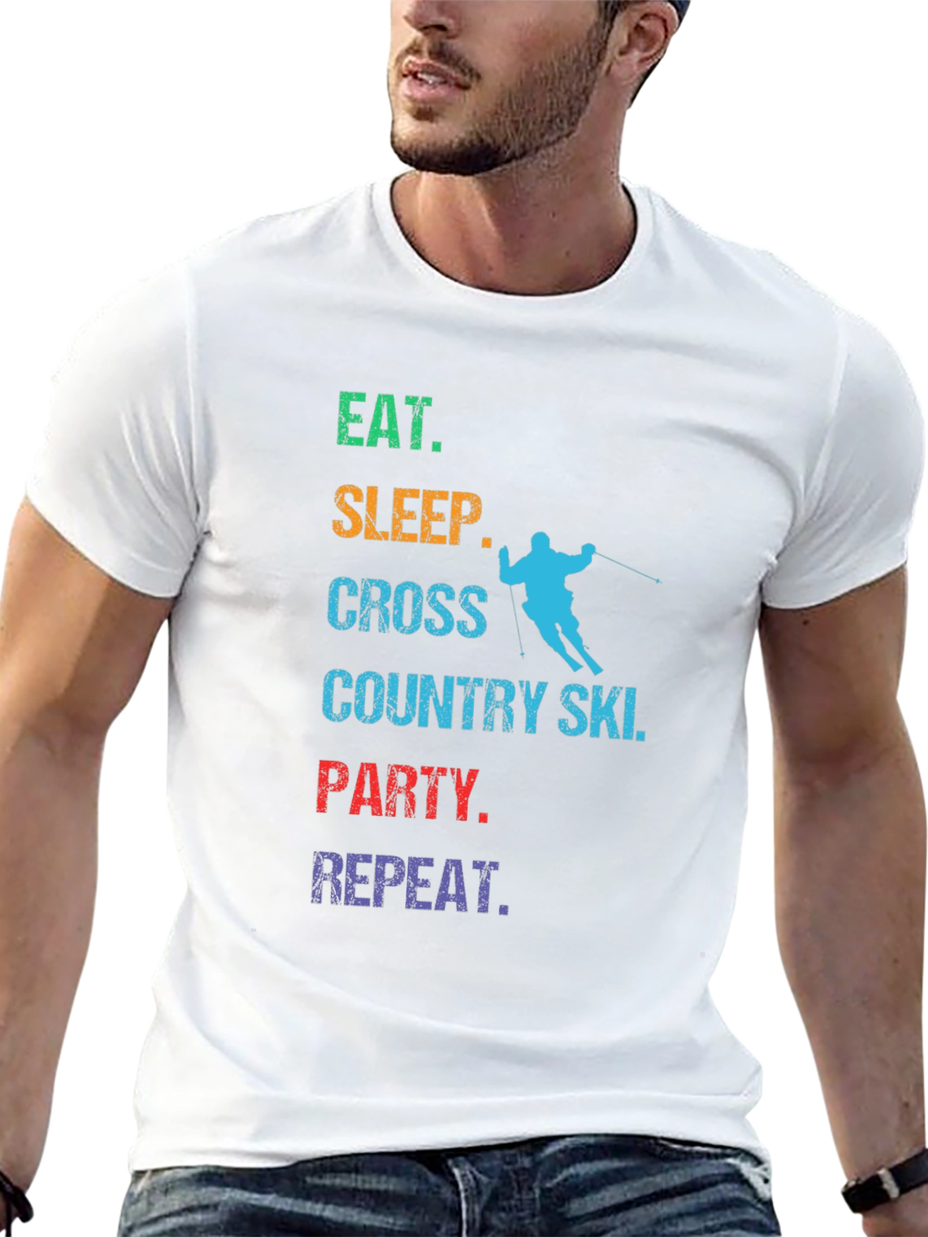 Eat Sleep Cross Country Ski Party Repeat T-Shirt