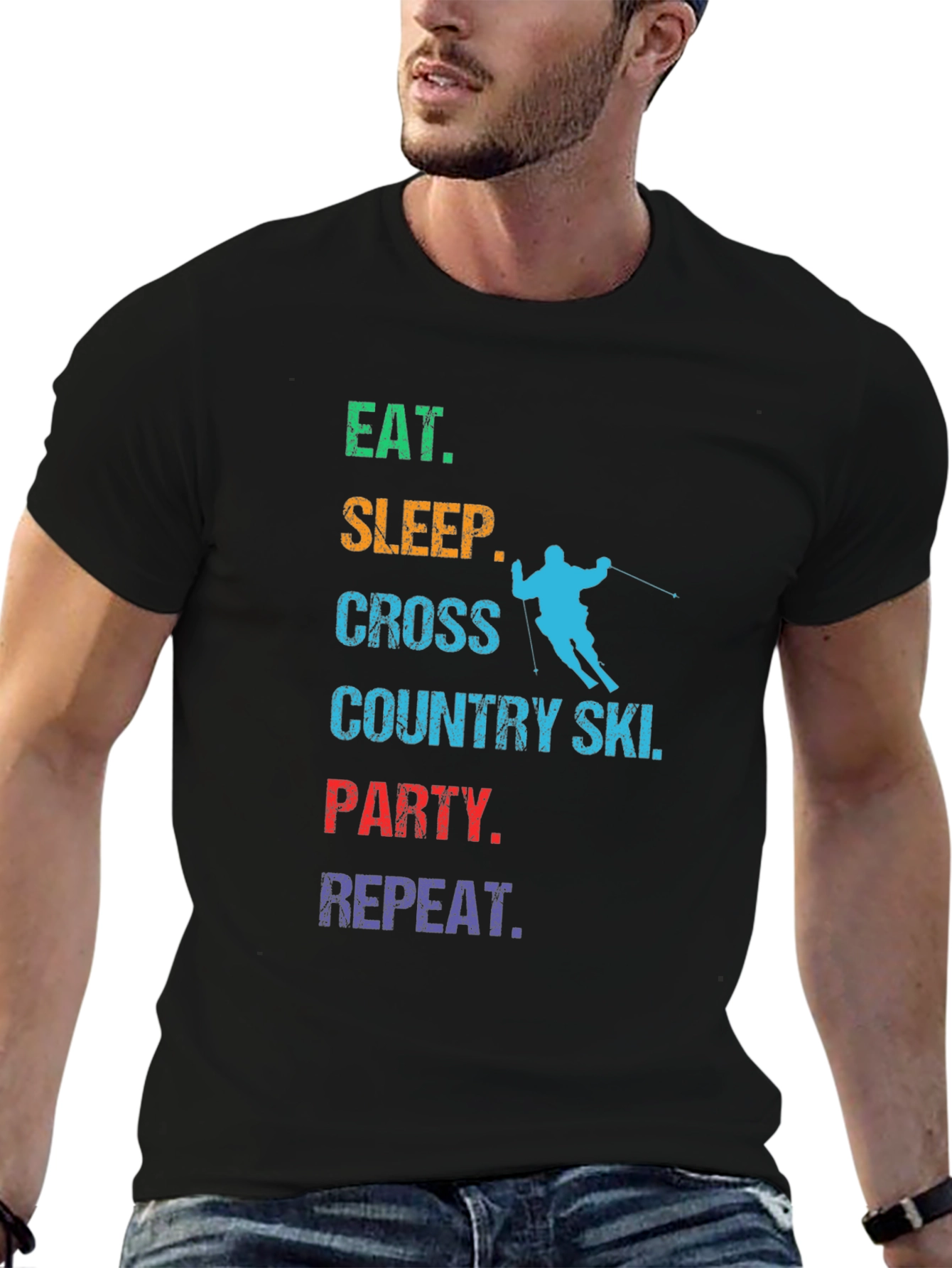 Eat Sleep Cross Country Ski Party Repeat T-Shirt