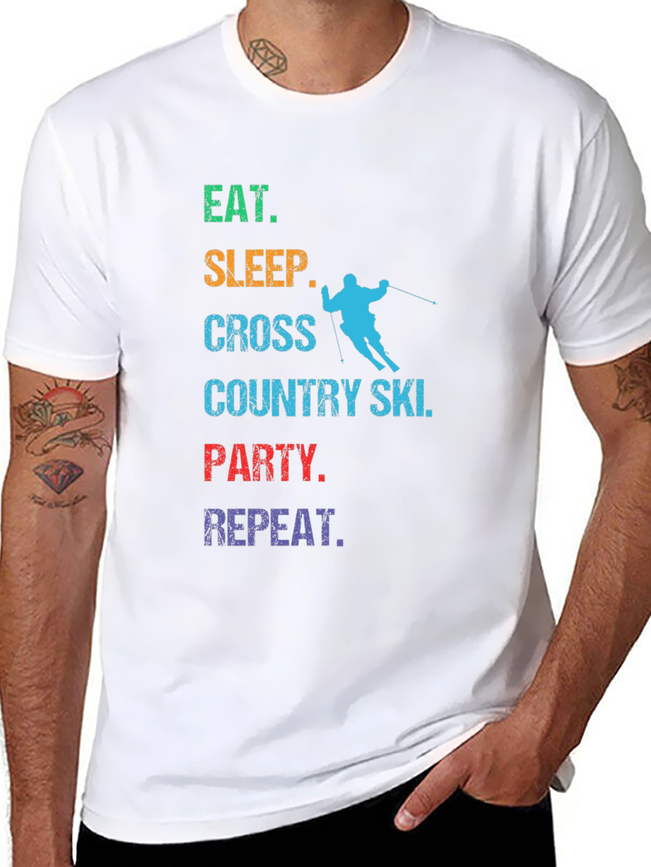 Eat Sleep Cross Country Ski Party Repeat T-Shirt