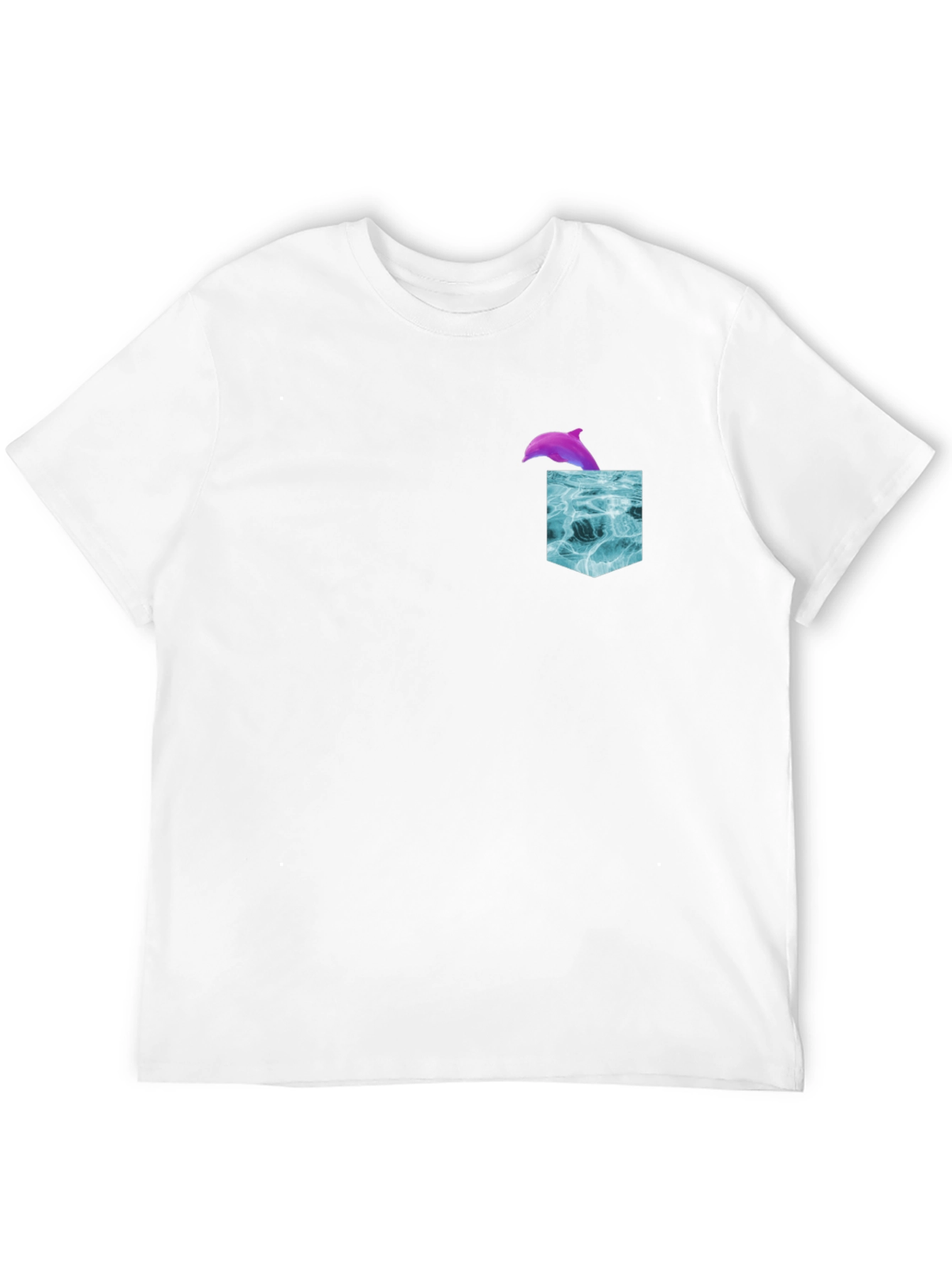 Dolphin Pocket T-Shirt - Ocean Wave Design