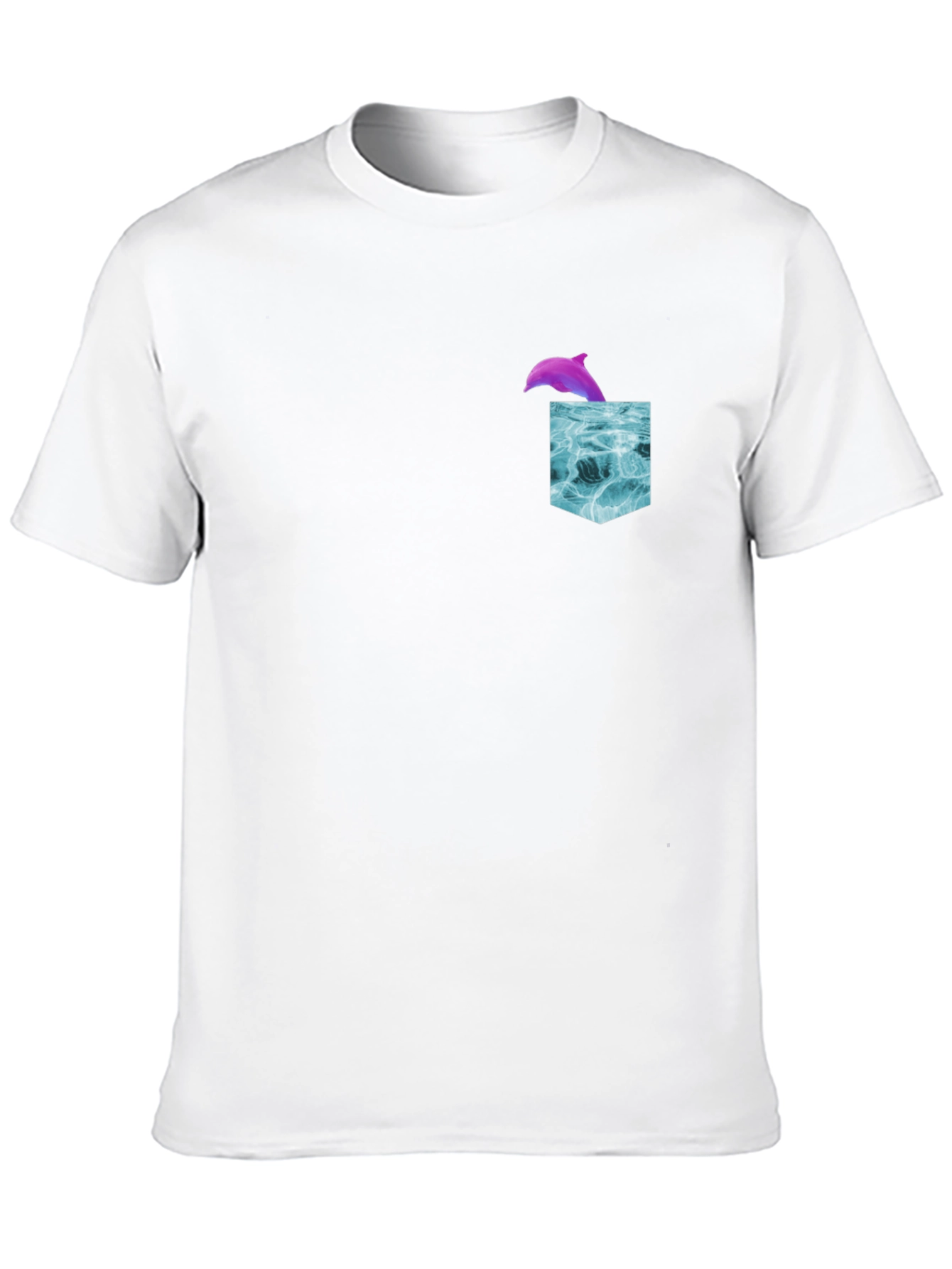 Dolphin Pocket T-Shirt - Ocean Wave Design