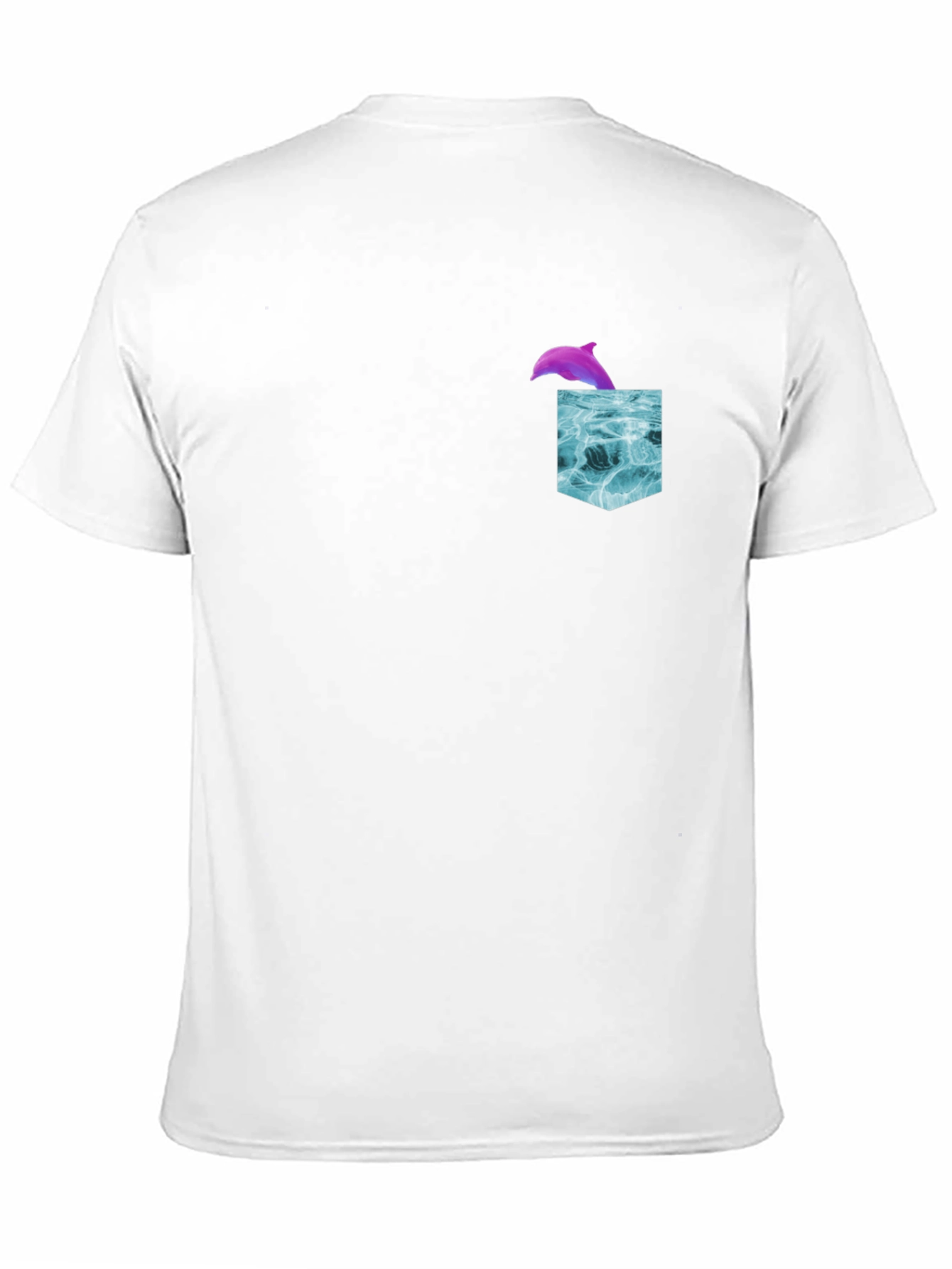 Dolphin Pocket T-Shirt - Ocean Wave Design