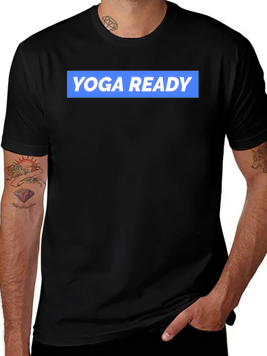 Yoga Ready Black Cotton Graphic Tee