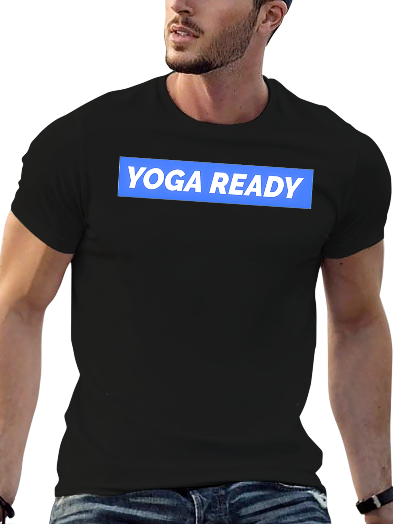 Yoga Ready Black Cotton Graphic Tee