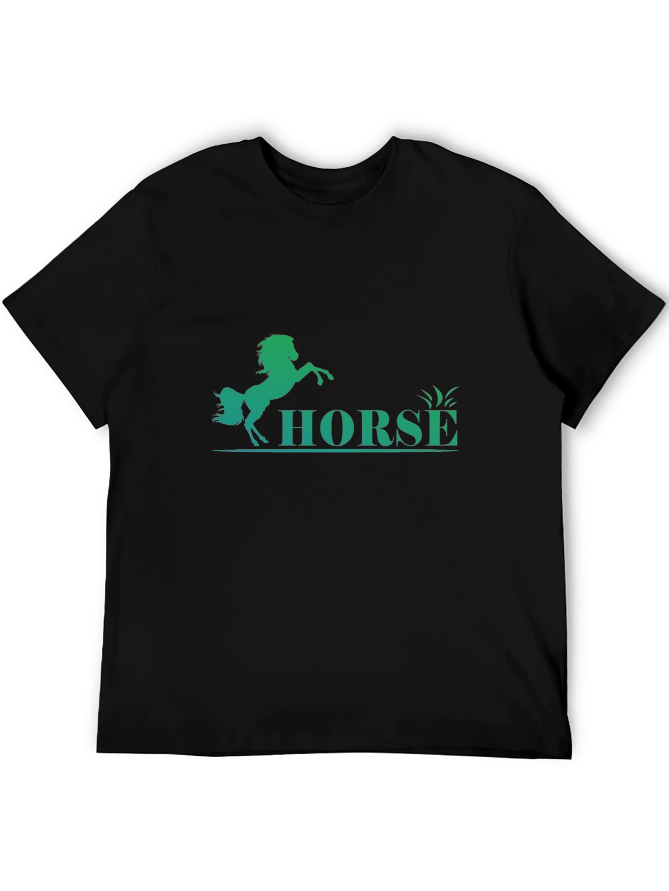 Mens Black Horse Graphic T-Shirt