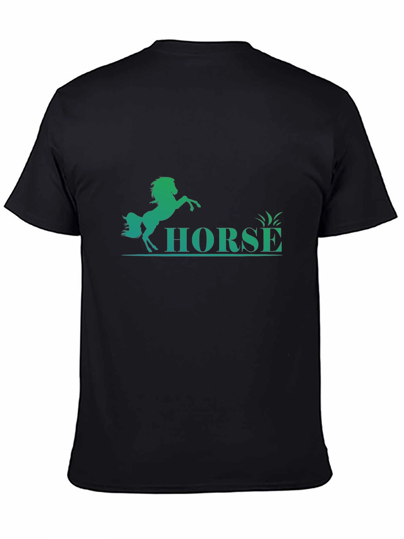 Mens Black Horse Graphic T-Shirt