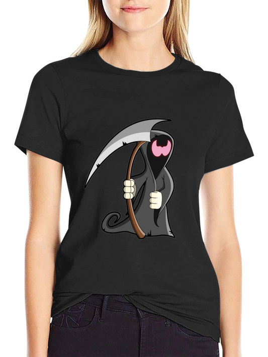 Cartoon Grim Reaper Graphic T-Shirt