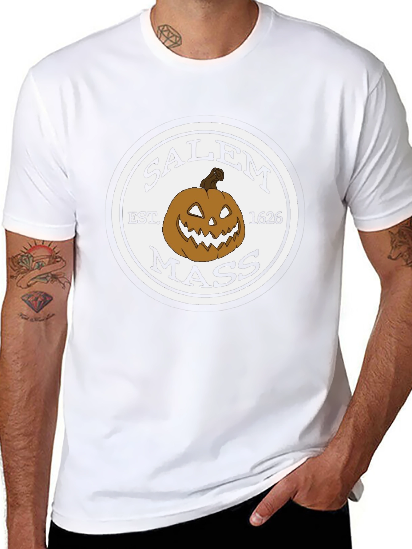 Salem Mass Pumpkin Graphic T-Shirt