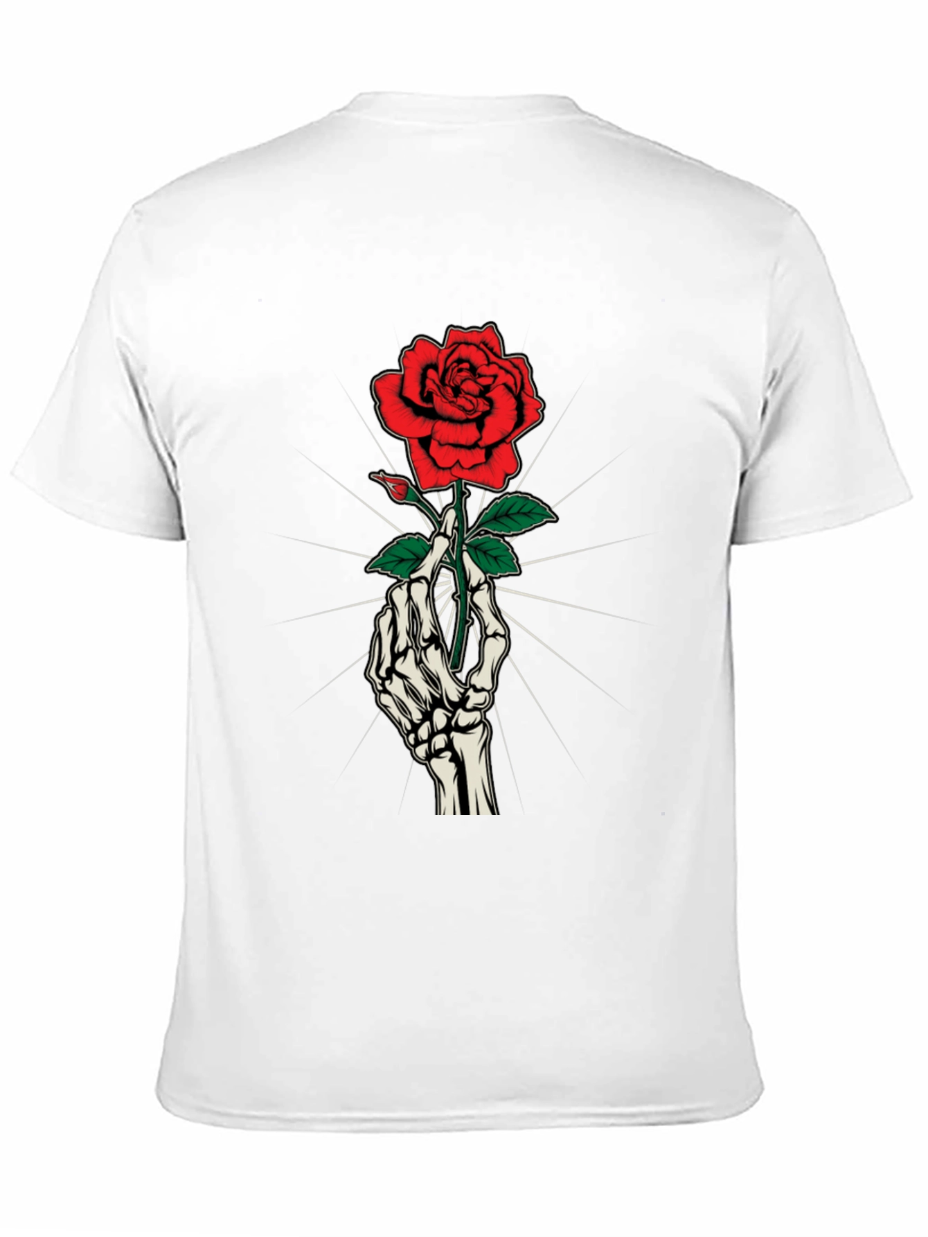 Rose & Bones Graphic Tee - Gothic Style