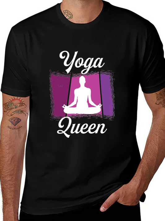 Yoga Queen Graphic Tee - Black Cotton Comfort