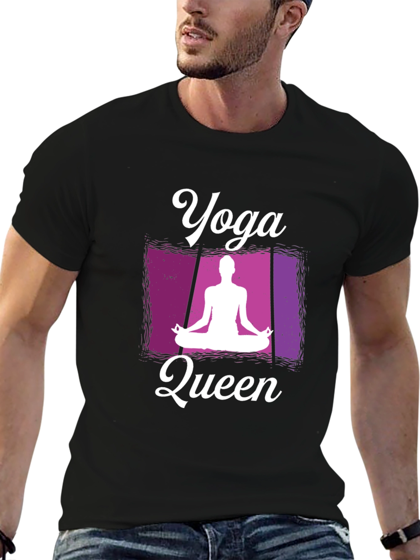 Yoga Queen Graphic Tee - Black Cotton Comfort