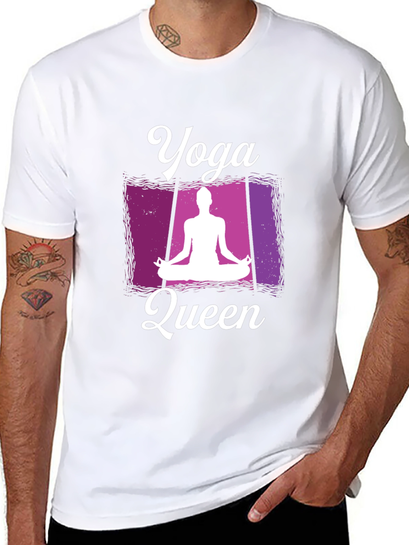 Yoga Queen Graphic Tee - Black Cotton Comfort