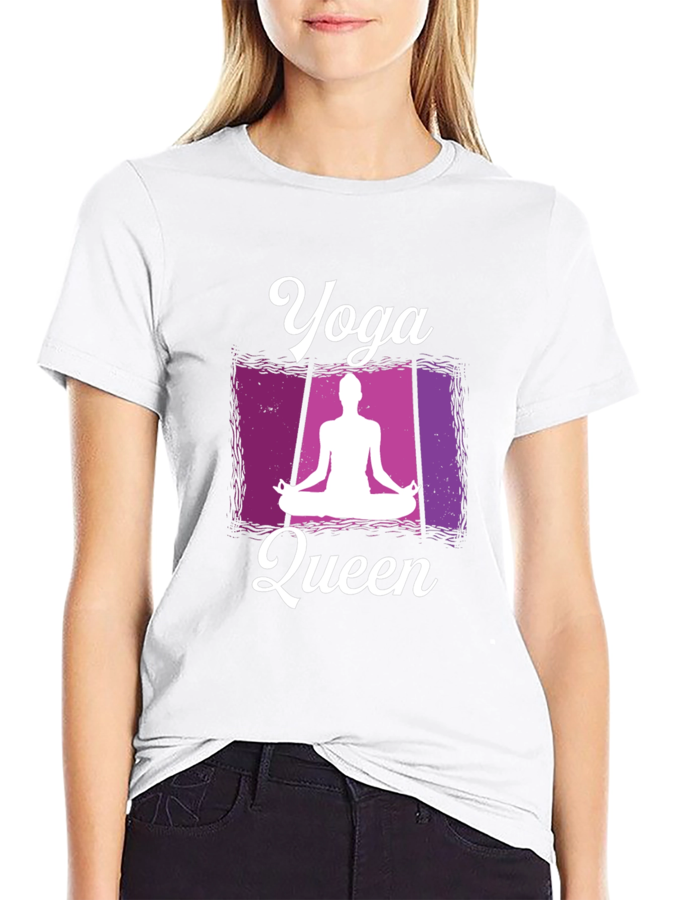 Yoga Queen Graphic Tee - Black Cotton Comfort