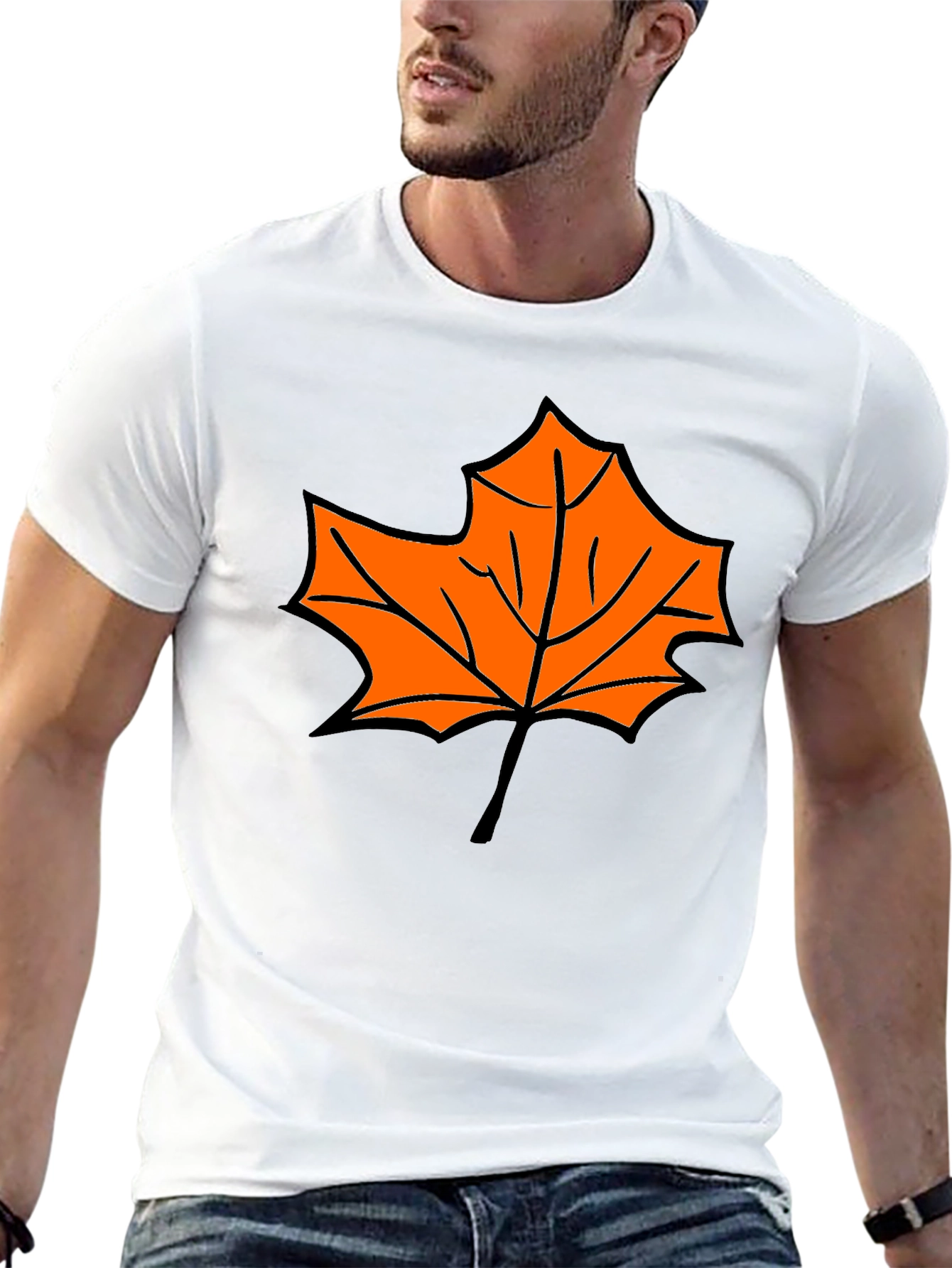 Maple Leaf Graphic Tee - Black Casual Shirt