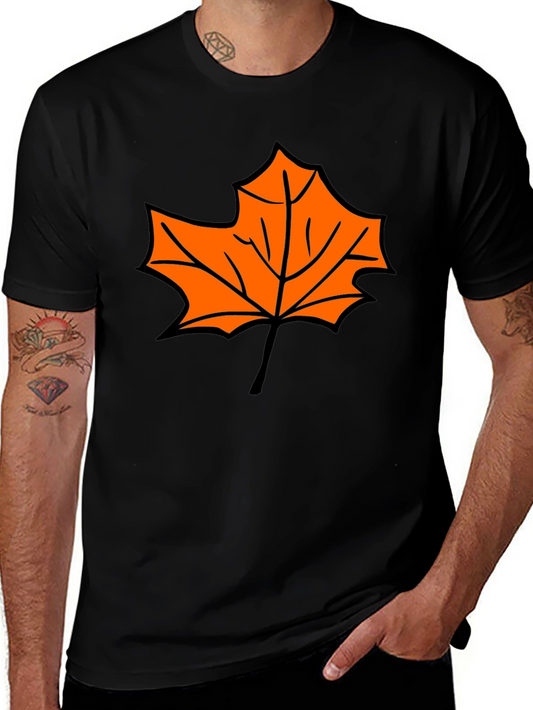 Maple Leaf Graphic Tee - Black Casual Shirt