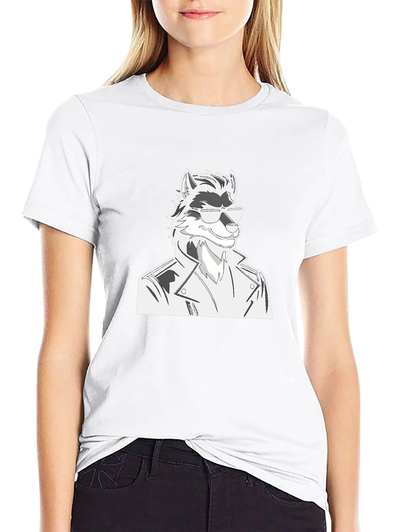 Cool Wolf Graphic Tee - Black Cotton T-Shirt