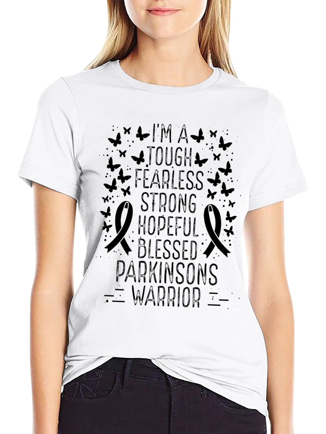 Parkinsons Warrior T-Shirt - Tough Fearless Strong Hopeful
