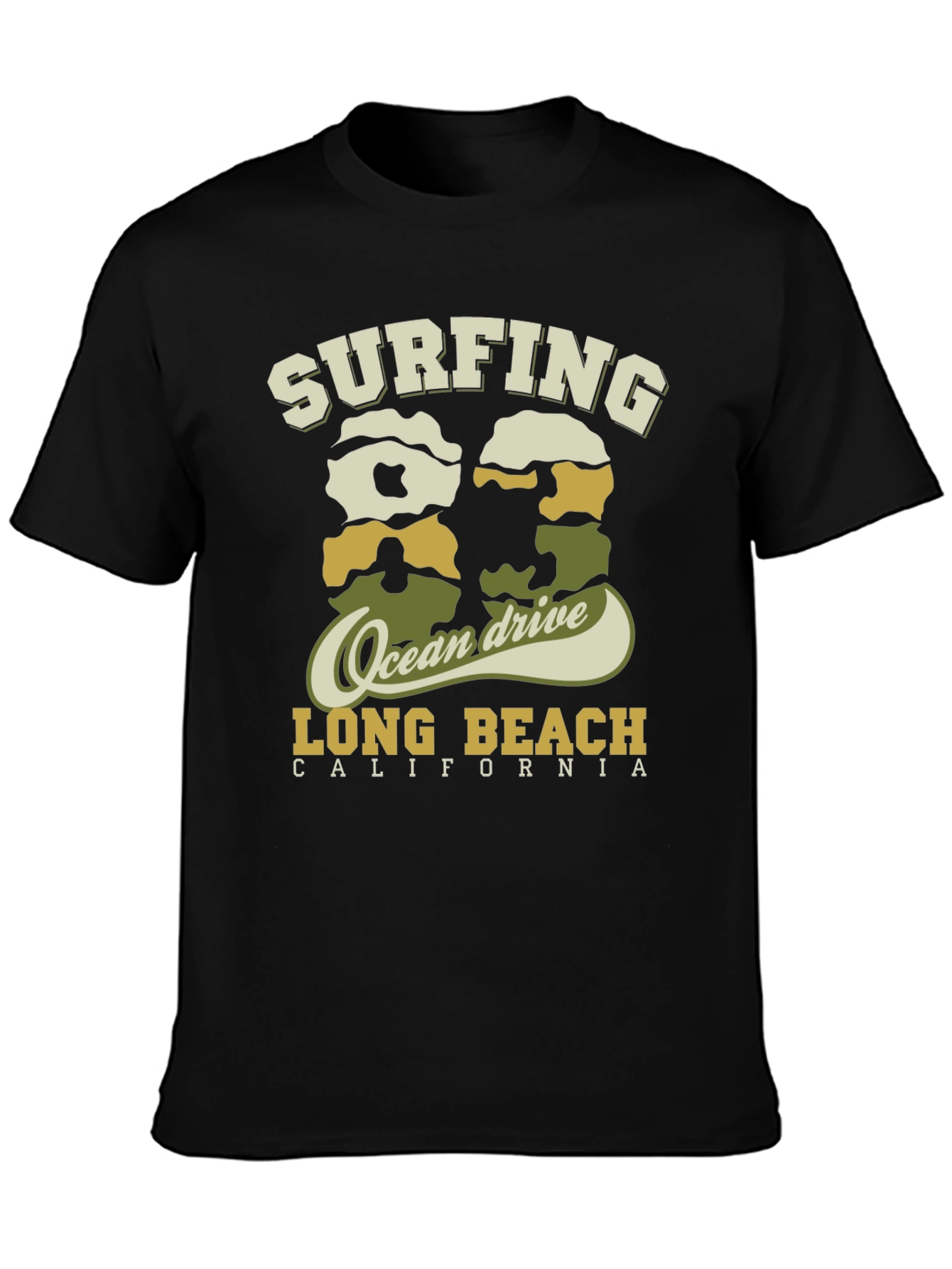Surfing Long Beach California Tee - Ocean Drive