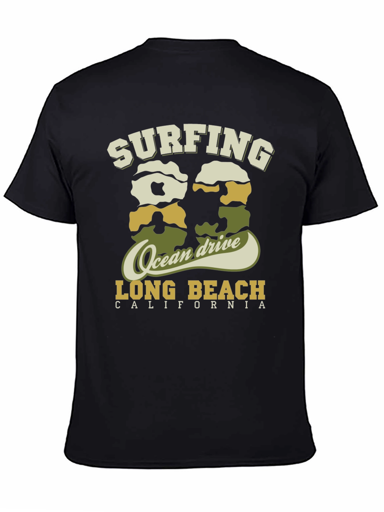 Surfing Long Beach California Tee - Ocean Drive