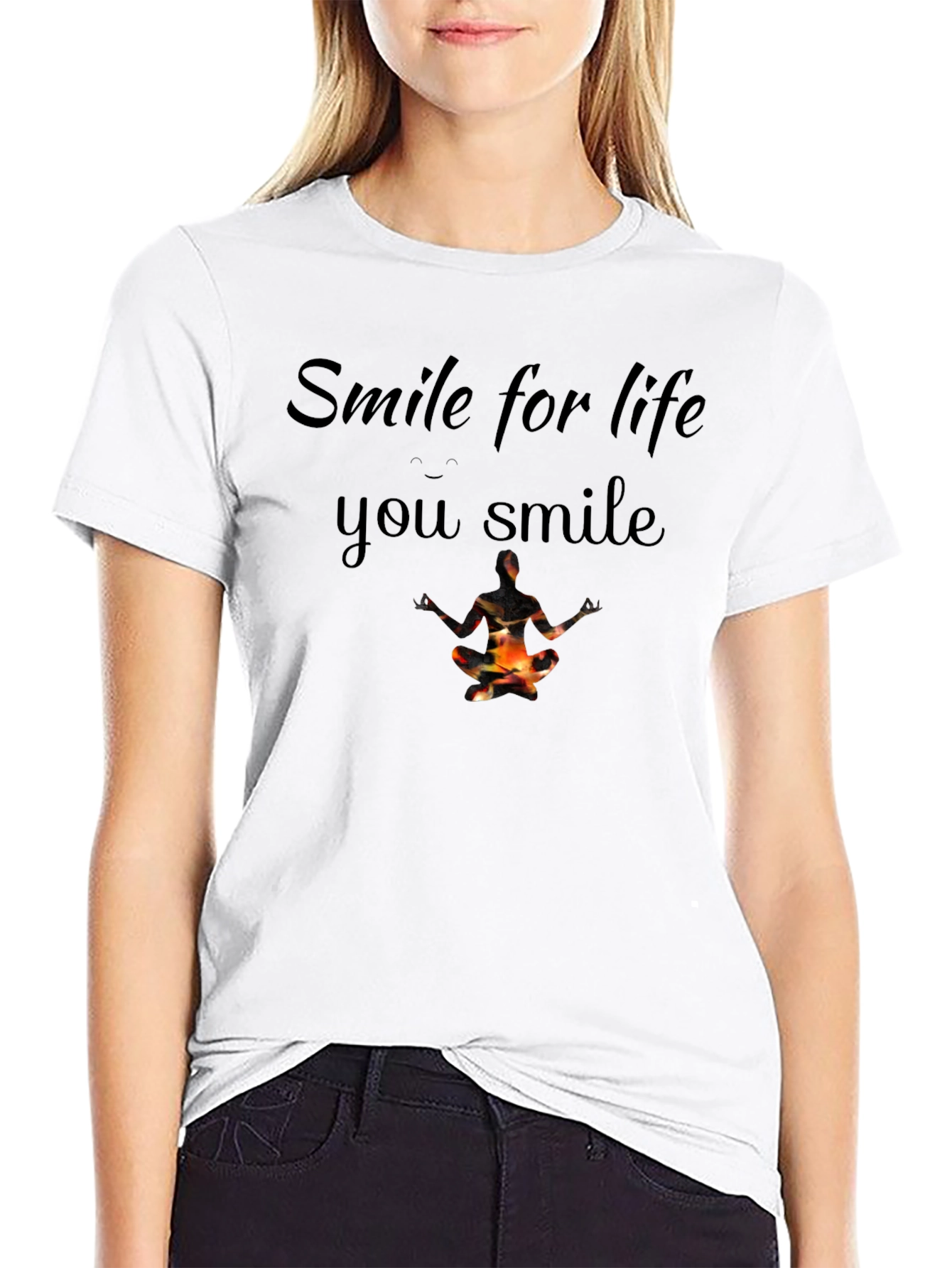 Smile for Life Graphic Black T-Shirt
