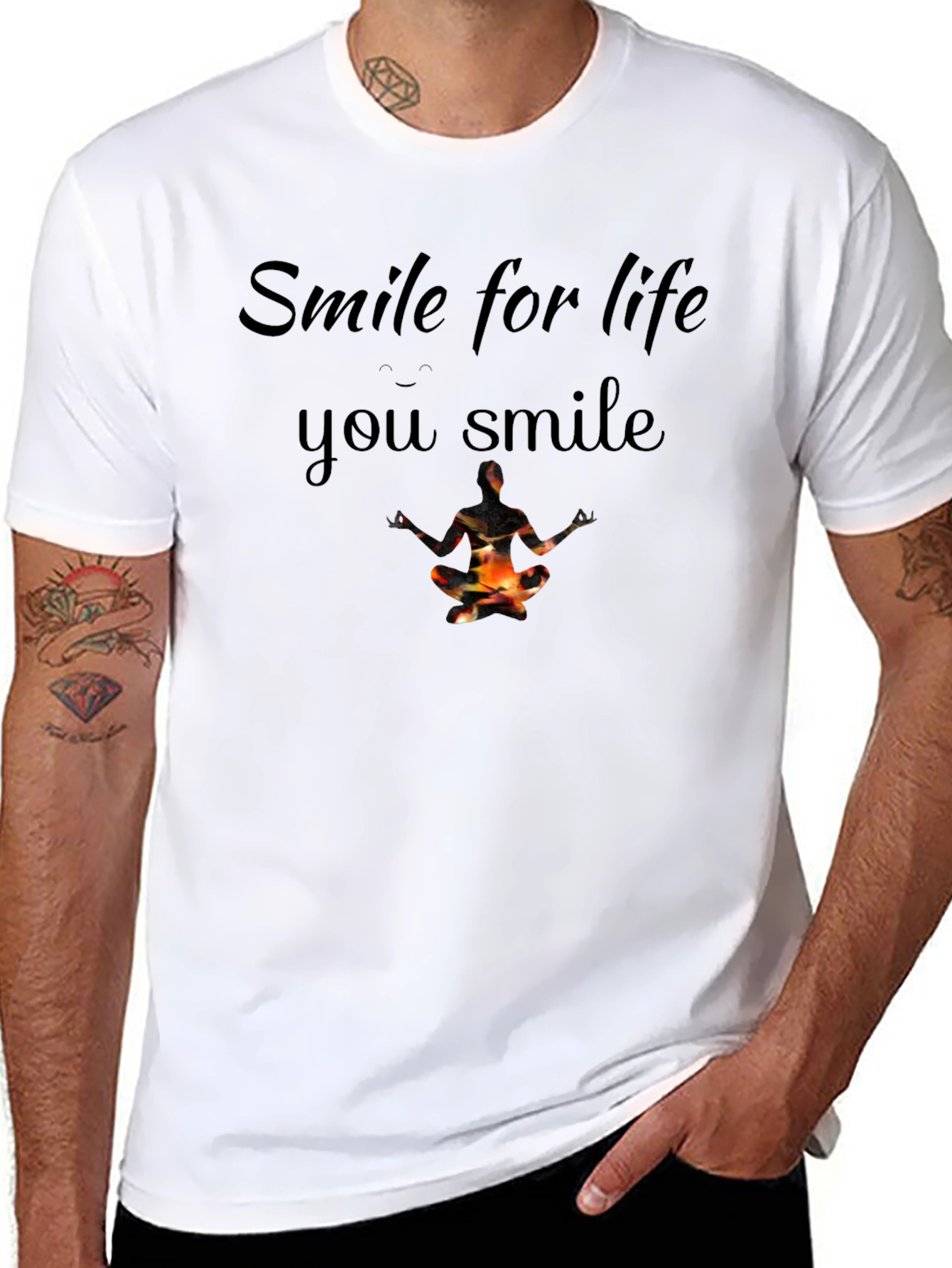 Smile for Life Graphic Black T-Shirt