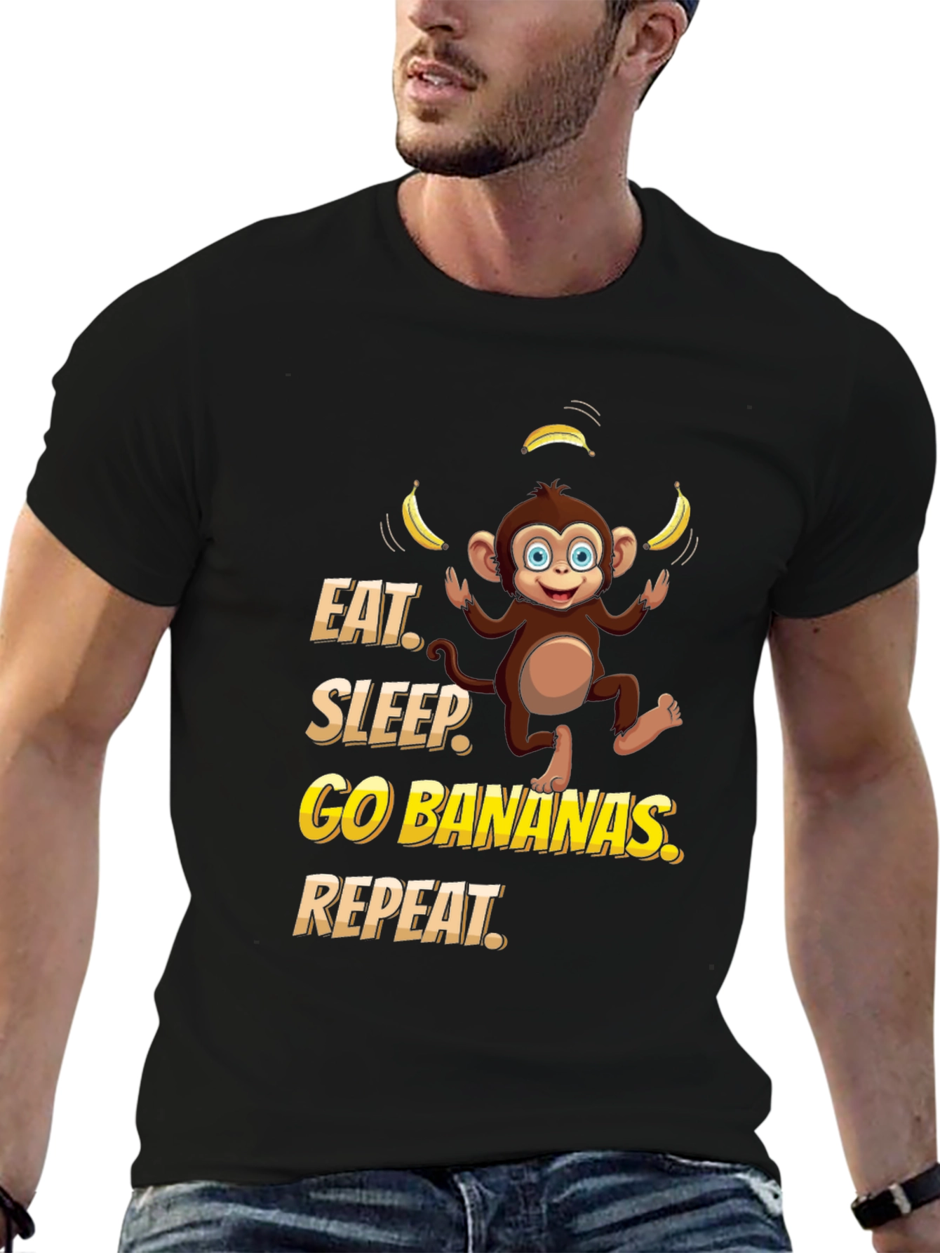 Eat Sleep Go Bananas Monkey T-Shirt