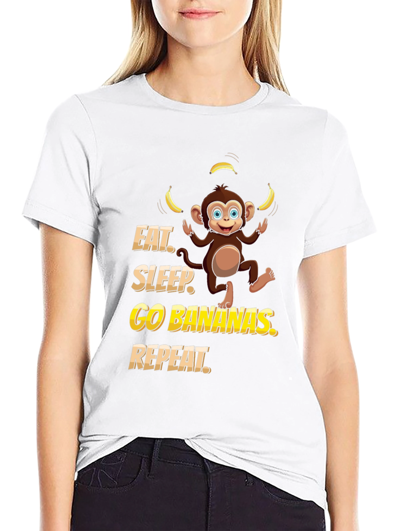 Eat Sleep Go Bananas Monkey T-Shirt