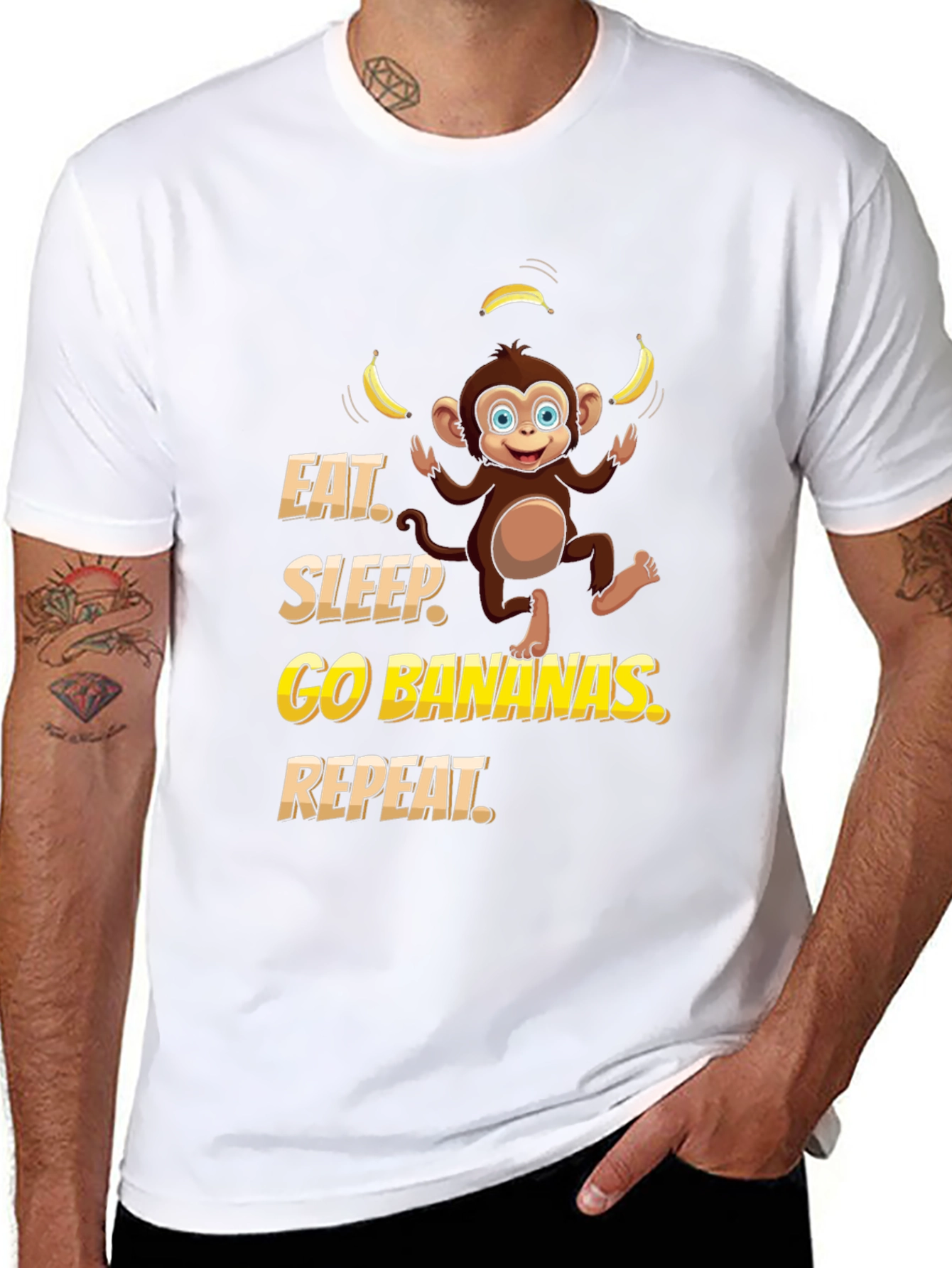 Eat Sleep Go Bananas Monkey T-Shirt