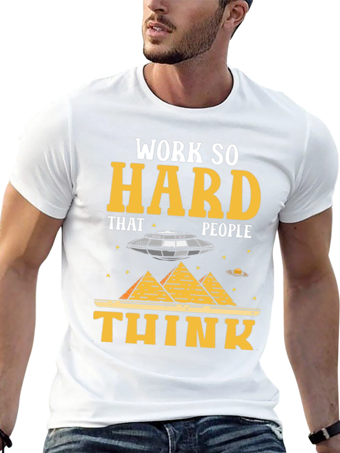Work So Hard Alien Conspiracy T-Shirt