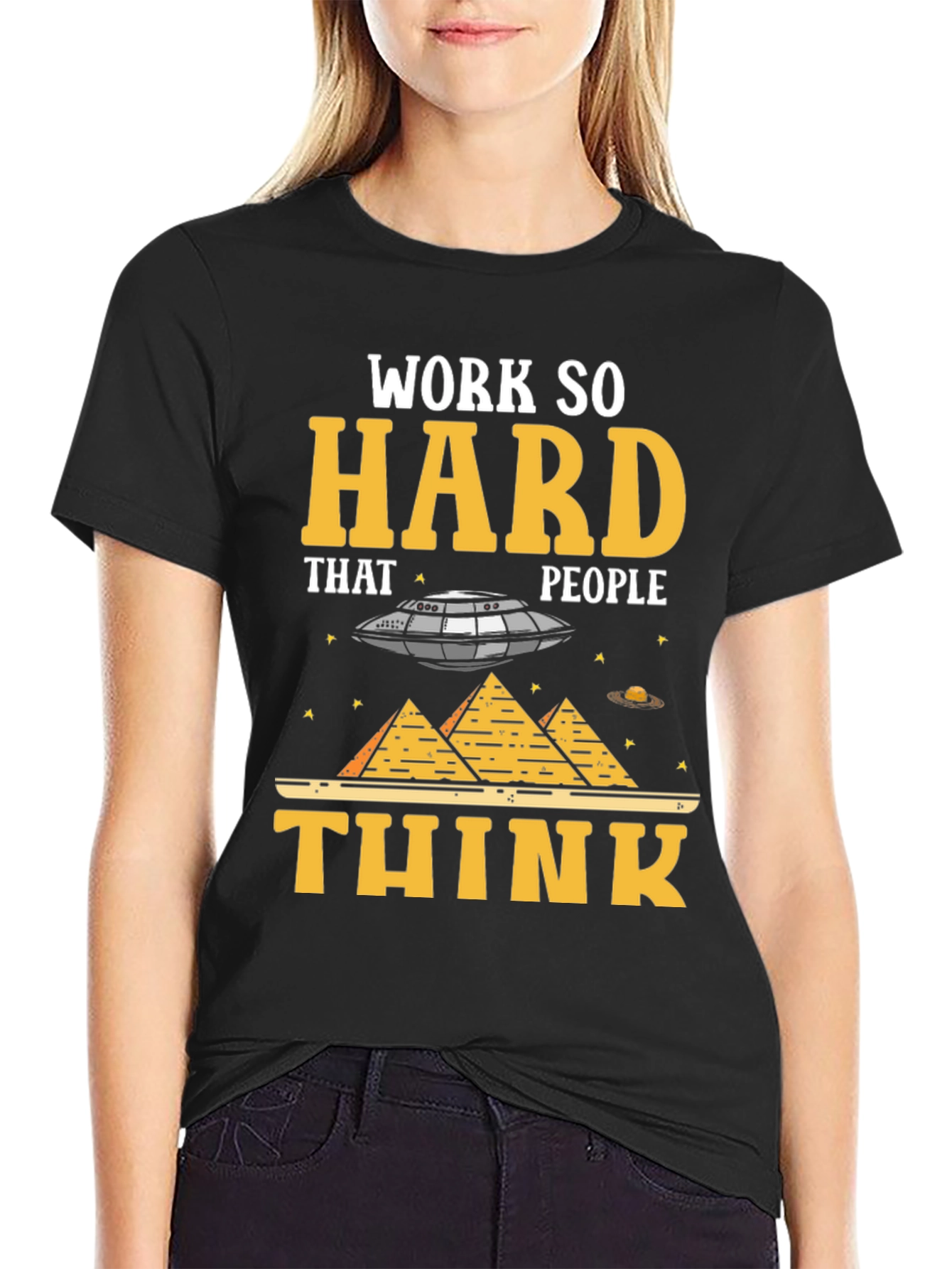 Work So Hard Alien Conspiracy T-Shirt