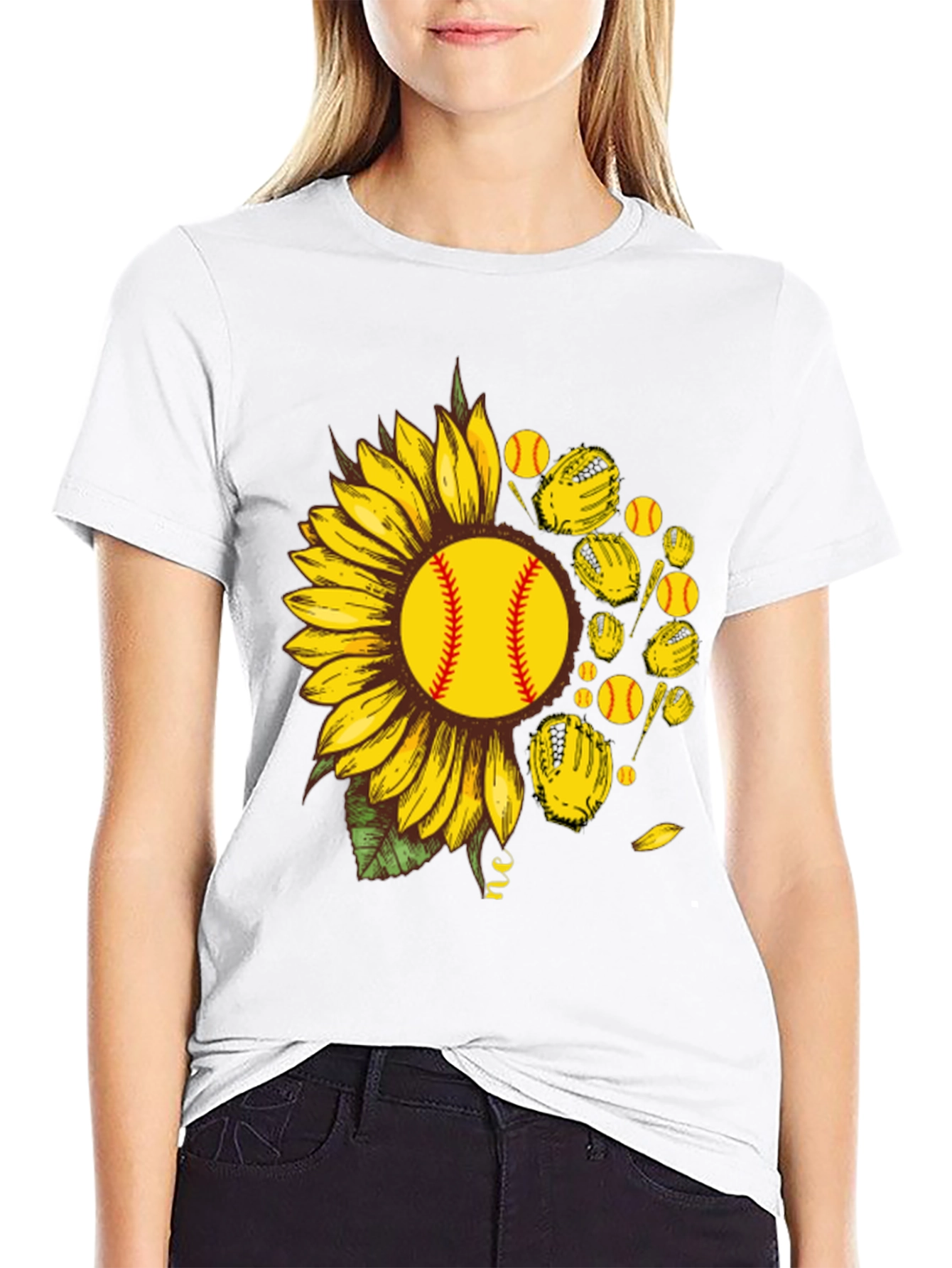Sunflower Softball Graphic T-Shirt
