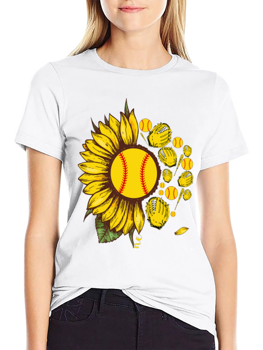 Sunflower Softball Graphic T-Shirt