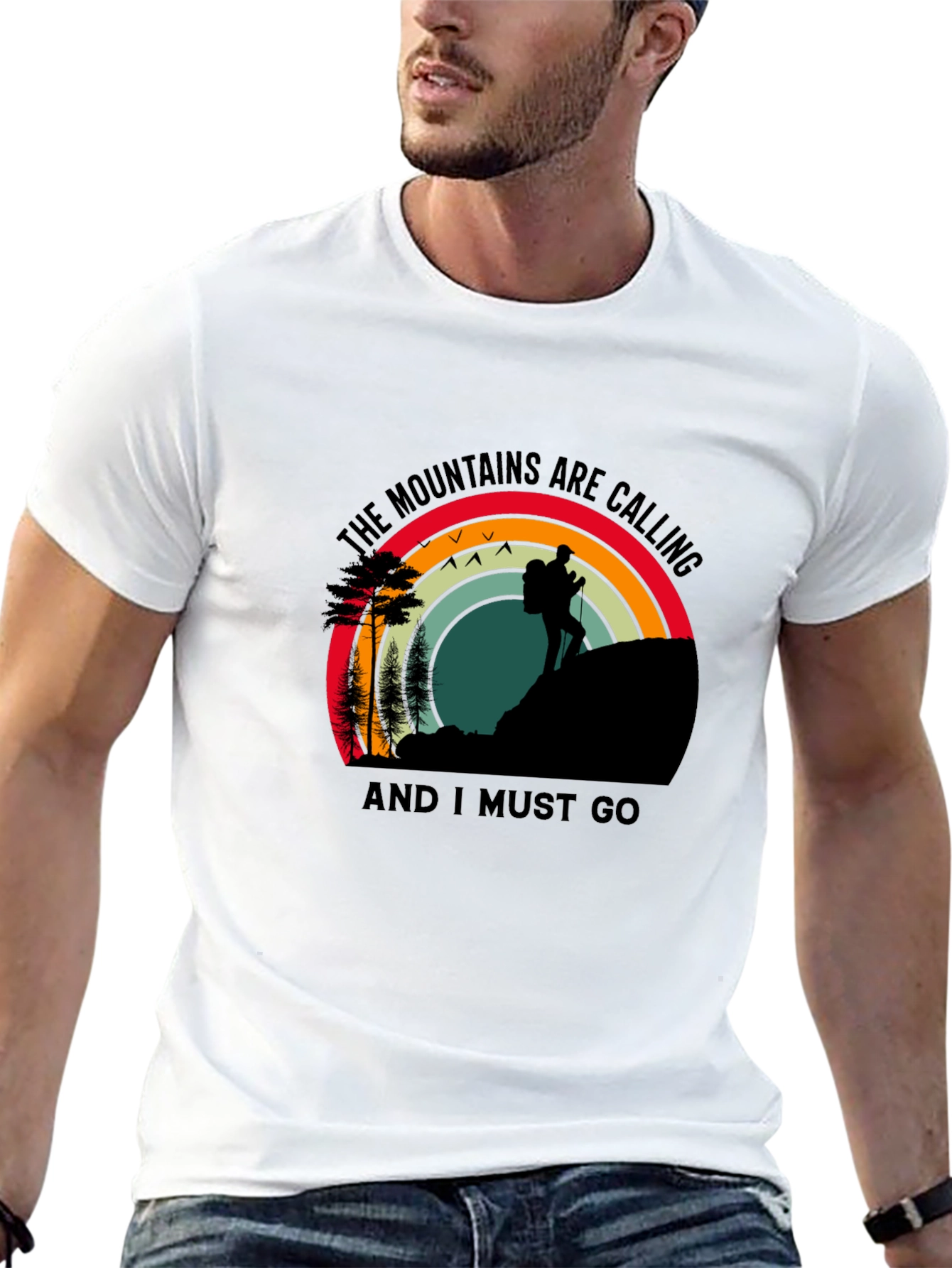 Mountains Calling T-Shirt - Hiker Adventure