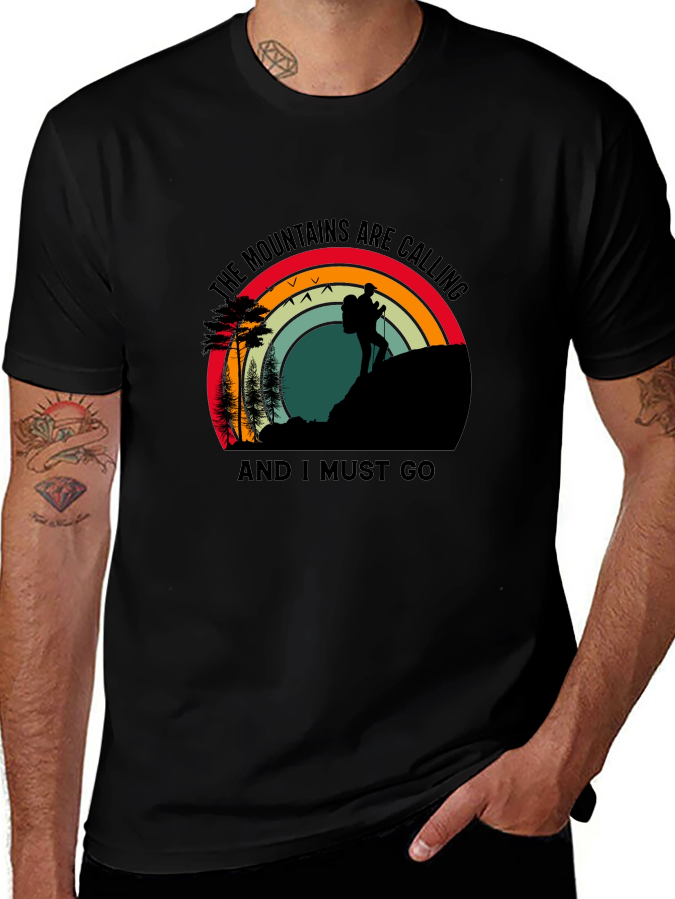 Mountains Calling T-Shirt - Hiker Adventure